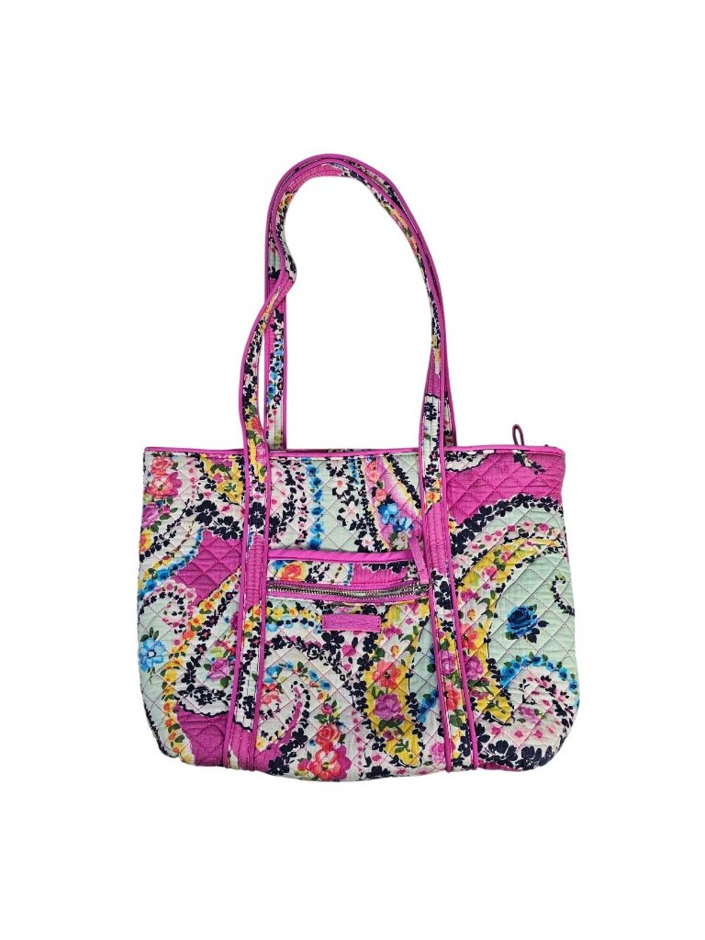 Vera Bradley Travel Gym Shoulder Tote Bag 10x15x5" Quilted Pink Paisley Floral